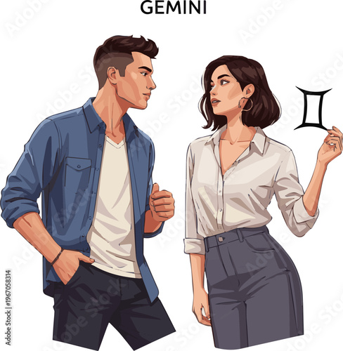 Isolated a realistic kinds of deferent Gemini no text x no background no borders. vector art with white background.