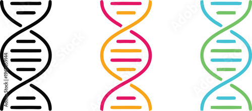 Colorful dna helix illustrations a visual representation of genetic structure