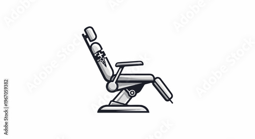 Minimalist illustration of a medical reclining chair