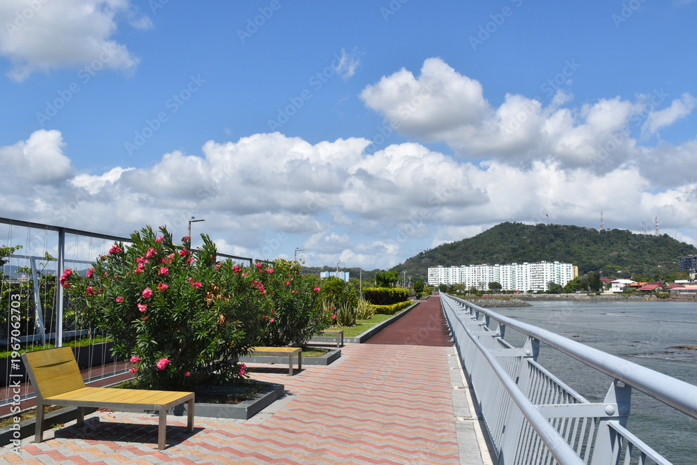Fototapeta premium The Cinta Costera promenade in summer, Panama City