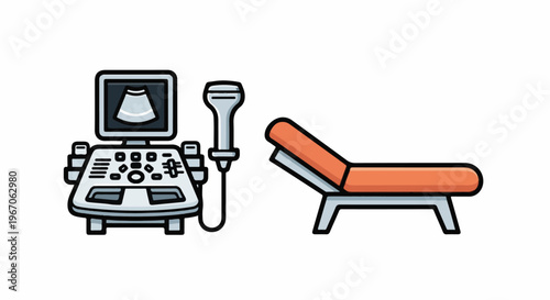 Medical ultrasound machine and examination chair