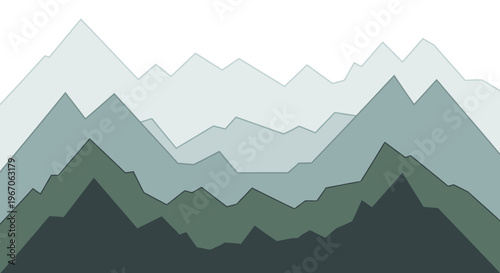 Abstract Mountain Range Landscape Illustration.