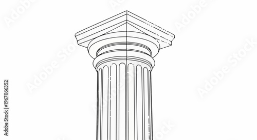 Line drawing of a classical architectural column capital, front view