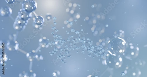 Echinocandin B rotating 3D model of antifungal drug, seamless looped video
