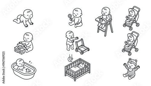 Baby care and development stages.