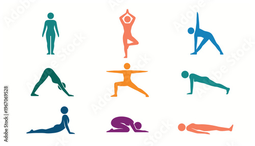 A series of yoga poses for flexibility and balance.