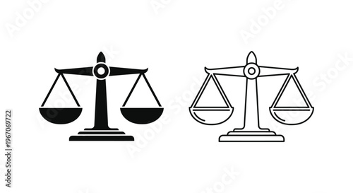 a black and white scales icons set Vector