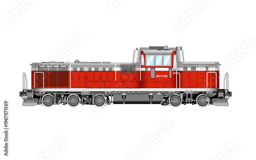日本国有鉄道のディーゼル機関車DE11のベクターイラスト