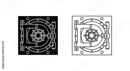 technical drawings of a mechanical device Vector