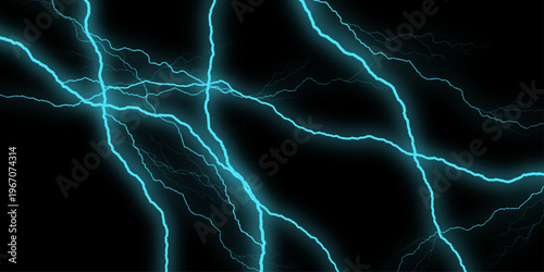 blue, black Marble Texture Template Background. Brilliant streaks of green lightning illuminate dark expanse with electric thunder dramatic display. Lightning bolt. thunder lighting on black bg