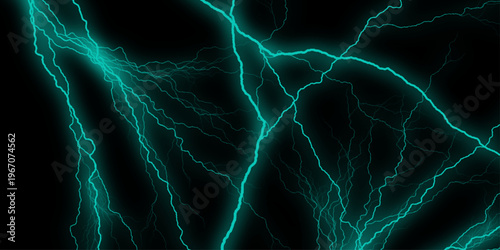 blue, black Marble Texture Template Background. Brilliant streaks of green lightning illuminate dark expanse with electric thunder dramatic display. Lightning bolt. thunder lighting on black bg