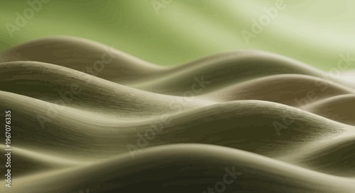 Wavy green hills, natural landscape, abstract terrain, rolling hills