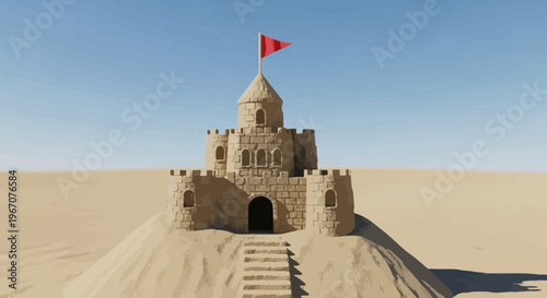 Sandcastle, desert castle, sandy fortress, medieval architecture