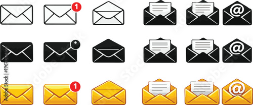 Multi-Style Email Interface Icons