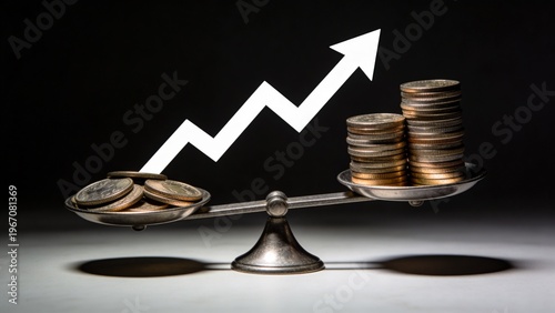 Risk and Reward Investment Balance Scale Concept