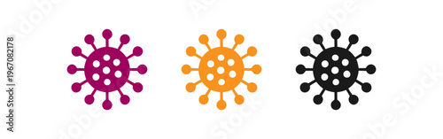 set of virus cells icons