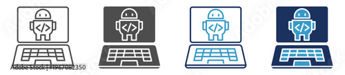 programming robot multi purpose icon set