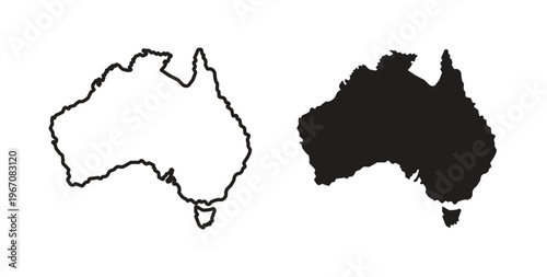 Australia map icon vector pictogram pack. icon vector template