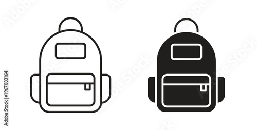 Backpack icon vector pictogram pack. icon vector template