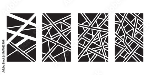 Collage Grid Manga Comic Storyboard Template – Blank Page Layout for Photo Album, Poster and Flyer Design Vector