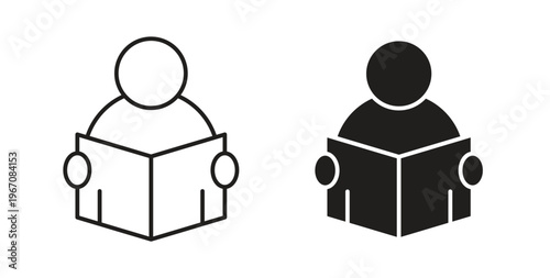 Book open reader icon vector pictogram pack. icon vector template