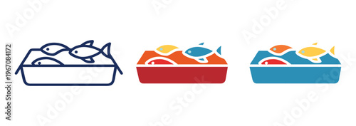 Fresh Fish Display: A vibrant illustration showcasing an array of fresh fish, artfully arranged, promising a culinary delight.