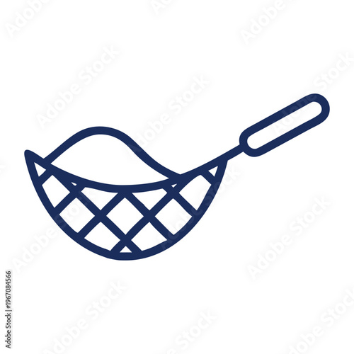Minimalist illustration of a fishing net, a symbol of fishing