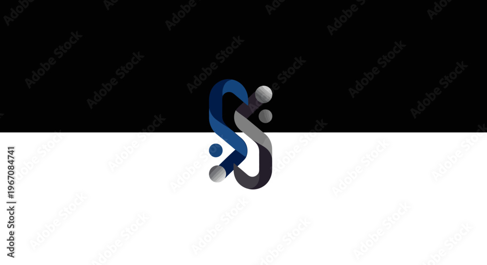 Obraz premium A stylized logo design on a white background.