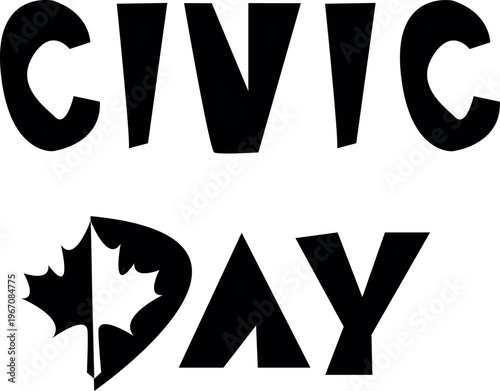 Civic Day, Terry Fox Day or Simcoe Day, Canadian traditional national holiday, minimalist banner with lettering
