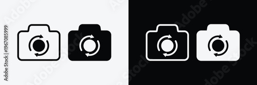 Dual Camera Switch Vector Icon Design for Photography and Creative Branding
