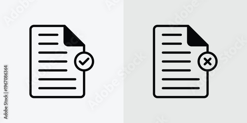 Fotografie Approval Rejection Paper Vector Icon Document Symbol Graphic Design