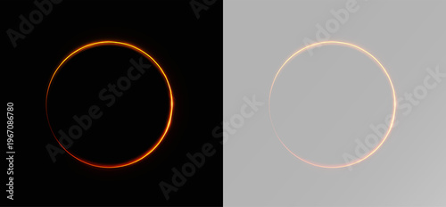 Fotografie Circle glow ring light effect for futuristic frames and creative graphic design