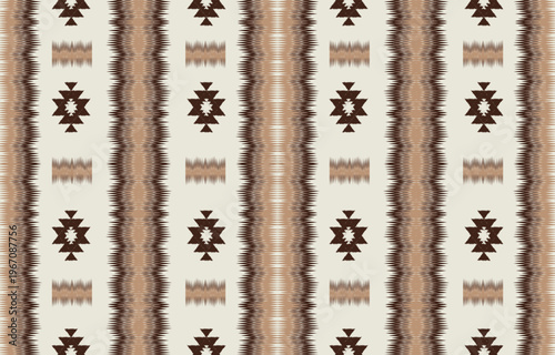 ethnic ikat seamless pattern. hand drawn craftsmanship embroidery bohemian, abstract square geographic art fabric ikat textile material design for curtain, carpet, wallpaper, clothing, Batik.