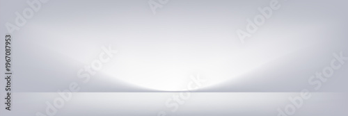 White grey studio room. Limbo light background. Abstract 3d gradient backdrop for product presentation. Minimal wall scene spotlight. Showcase, promotion display.