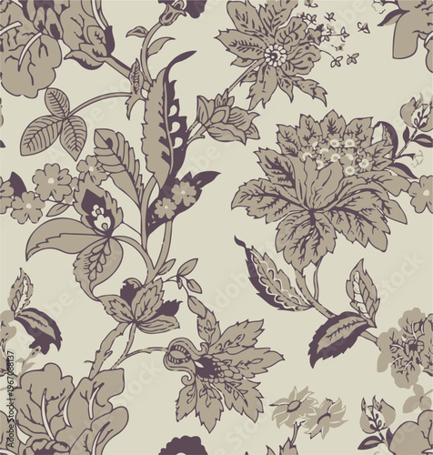 Big flowers pattern, upscale floral pattern. graphical textures floral, trendy colors pattern , flowers background with leaves. vector illustration.