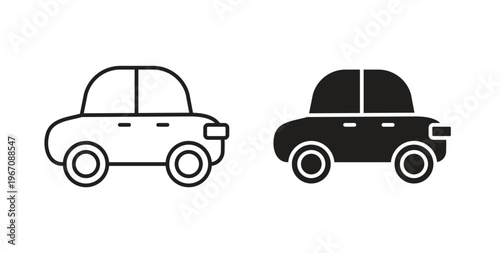 Car side view icon vector pictogram pack. icon vector template