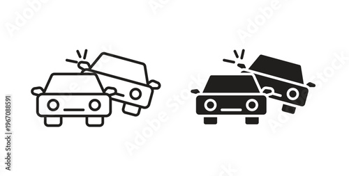 Car crash icon vector pictogram pack. icon vector template