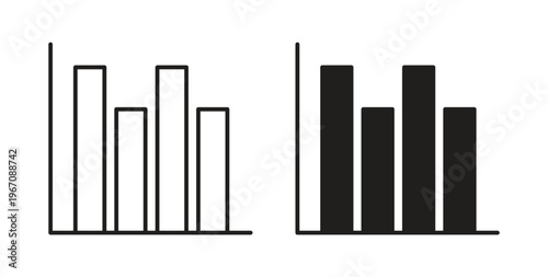Chart histogram icon vector pictogram pack. icon vector template