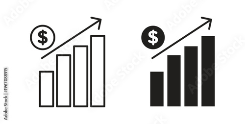 Chat arrow grow icon vector pictogram pack. icon vector template