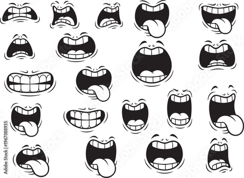 Vector Cartoon Mouth Expressions for Character Animation