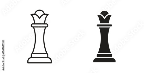 Chess queen icon vector pictogram pack. icon vector template