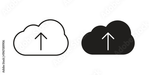 Cloud upload icon vector pictogram pack. icon vector template