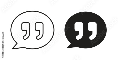 Comment quote icon vector pictogram pack. icon vector template