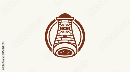 Rustic Ceramic Workshop Logo on Cream Background