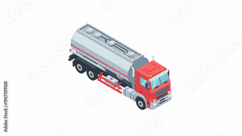 Isometric Fuel Tanker Truck for Oil and Gas Transportation