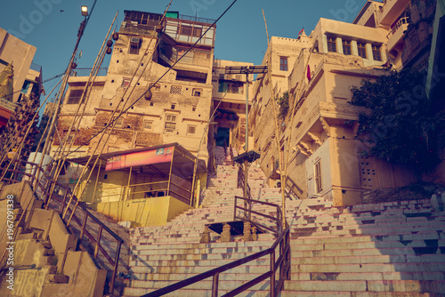Old houses in Varanasi city, India