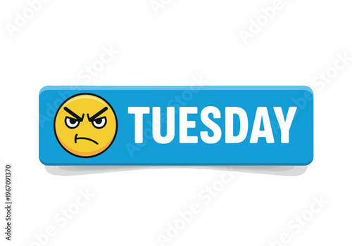 Angry Tuesday Emoji Button A Symbol of the Mid-Week Slump