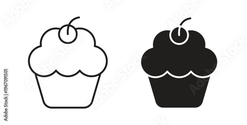Cupcake icon vector pictogram pack. icon vector template
