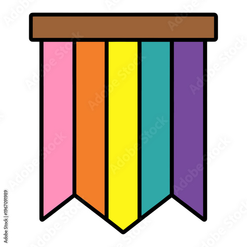 Colorful Striped Flag Vector Icon