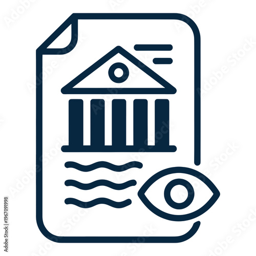 Government Building Document Security Vector Icon